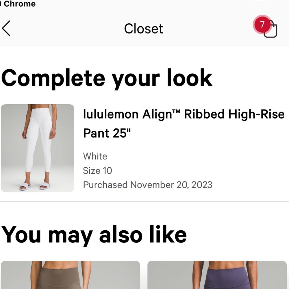 Align White Ribbed High Rise Pant 25” Size 10 Never worn and Never Washed